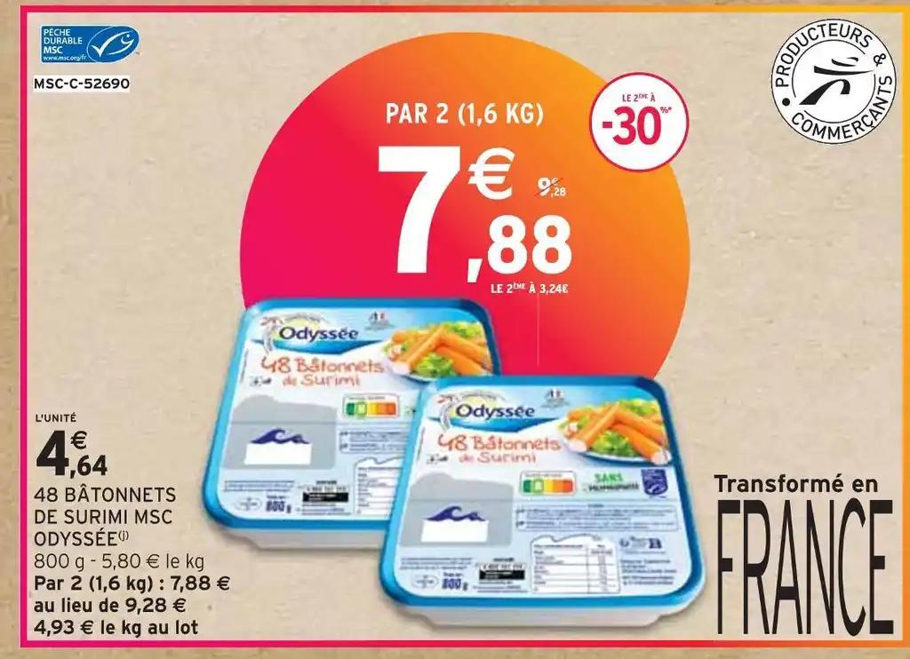 ODYSSÉE 48 BÂTONNETS DE SURIMI MSC