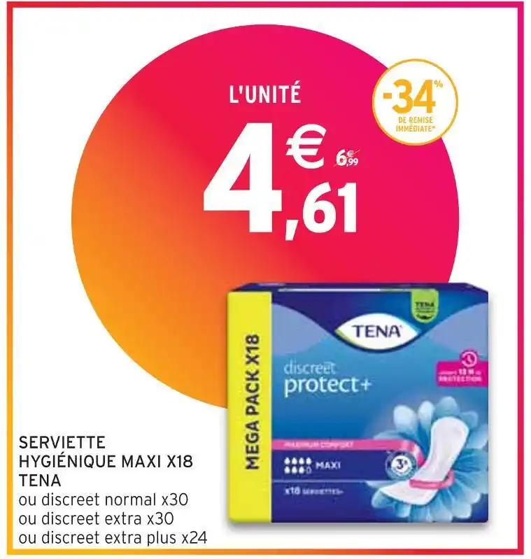 TENA SERVIETTE HYGIÉNIQUE MAXI X18