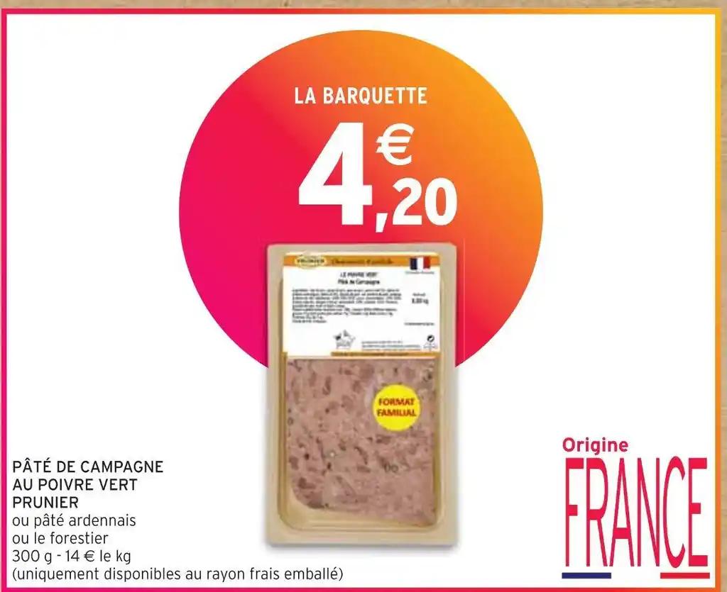 PRUNIER PÂTÉ DE CAMPAGNE AU POIVRE VERT