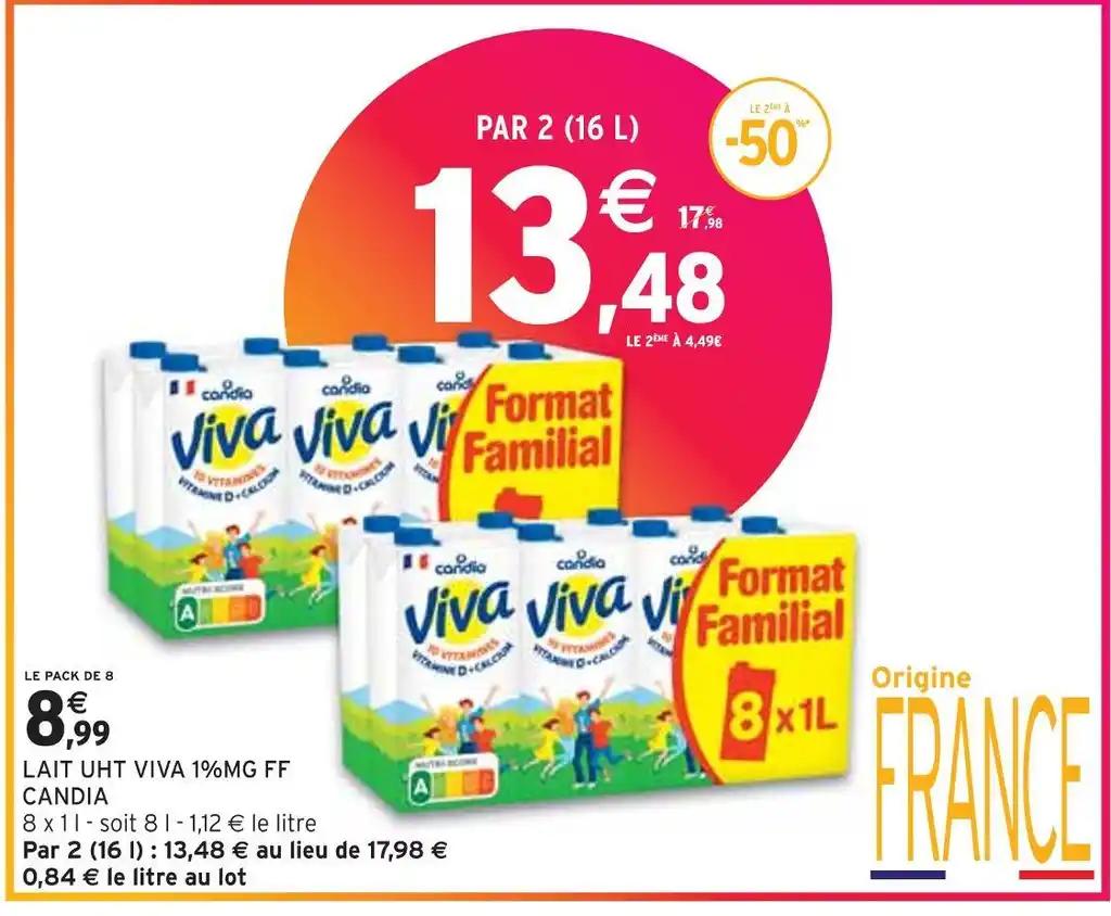 CANDIA LAIT UHT VIVA 1%MG FF