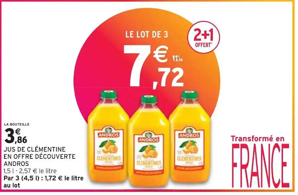 ANDROS JUS DE CLÉMENTINE EN OFFRE DÉCOUVERTE