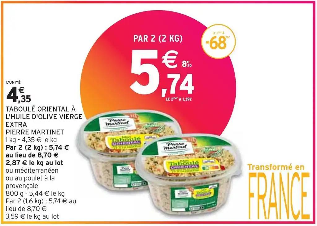 PIERRE MARTINET TABOULÉ ORIENTAL À L'HUILE D'OLIVE VIERGE EXTRA