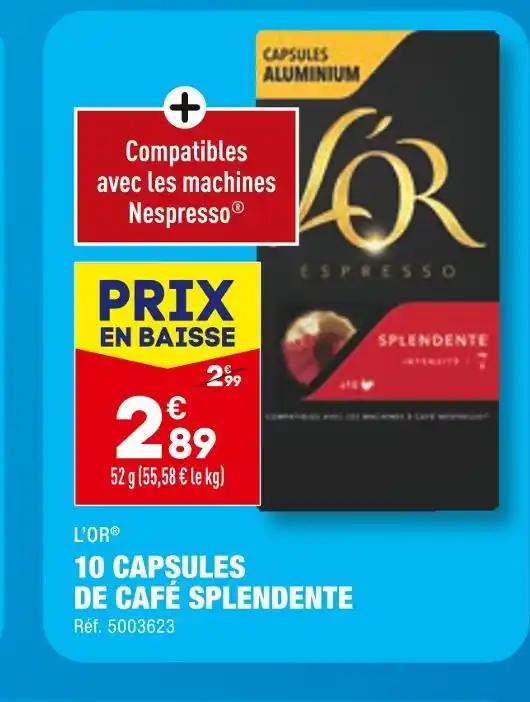 L’OR 10 CAPSULES DE CAFÉ SPLENDENTE
