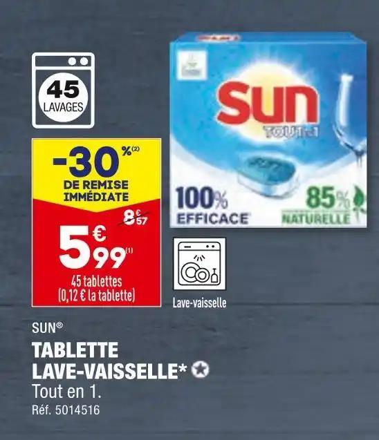 SUN TABLETTE LAVE-VAISSELLE