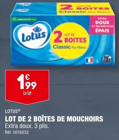LOTUS LOT DE 2 BOÎTES DE MOUCHOIRS