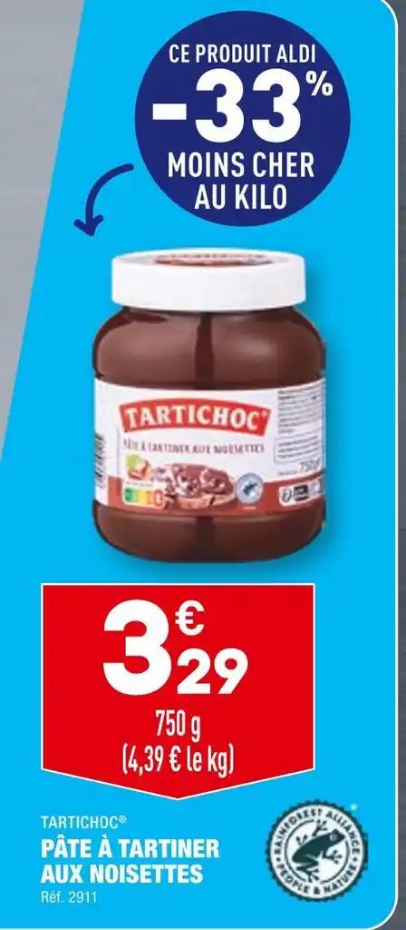 TARTICHOC PÂTE À TARTINER AUX NOISETTES