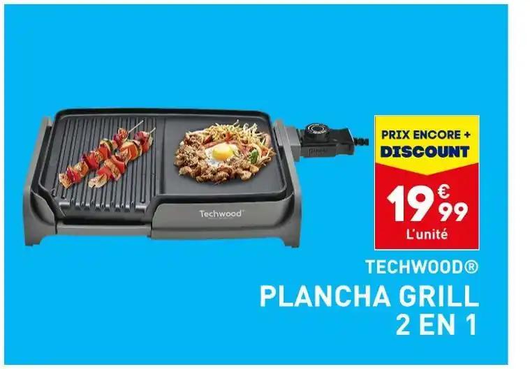 TECHWOOD PLANCHA GRILL 2 EN 1
