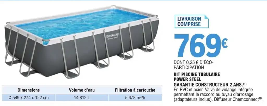 KIT PISCINE TUBULAIRE POWER STEEL