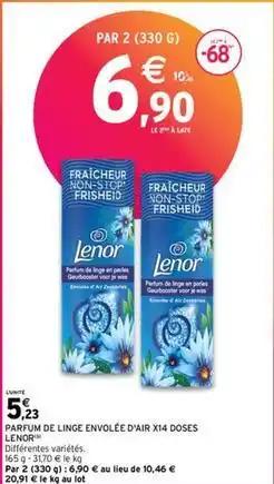 Lenor - parfum de linge envolée d'air doses