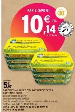 Capitaine cook - sardines à l'huile d'olive vierge extra