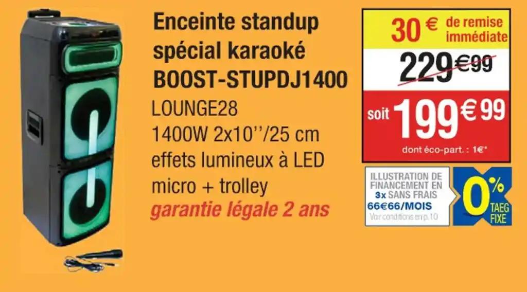 Enceinte standup spécial karaoké BOOST-STUPDJ1400