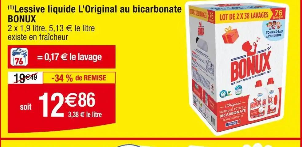 BONUX (1) Lessive liquide L’Original au bicarbonate