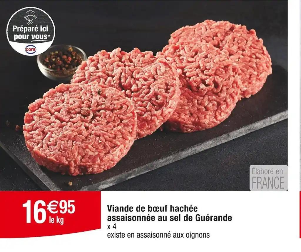 Viande de bœuf hachée assaisonnée au sel de Guérande