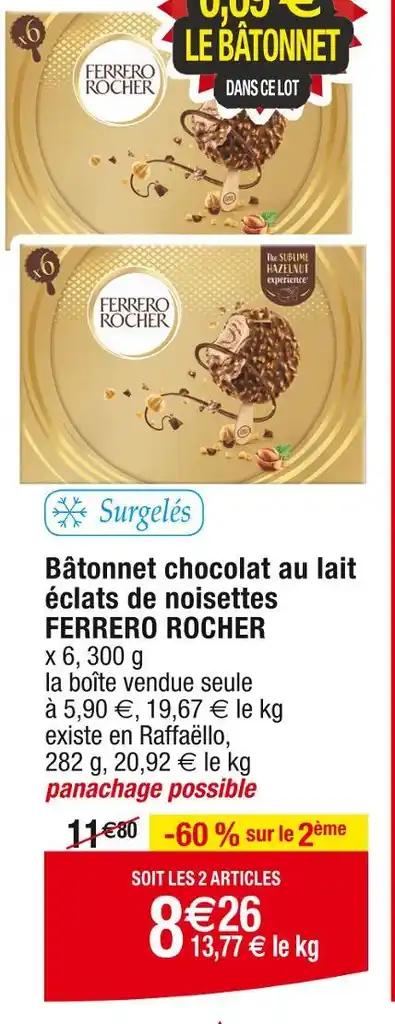 FERRERO ROCHER Bâtonnet chocolat au lait éclats de noisettes