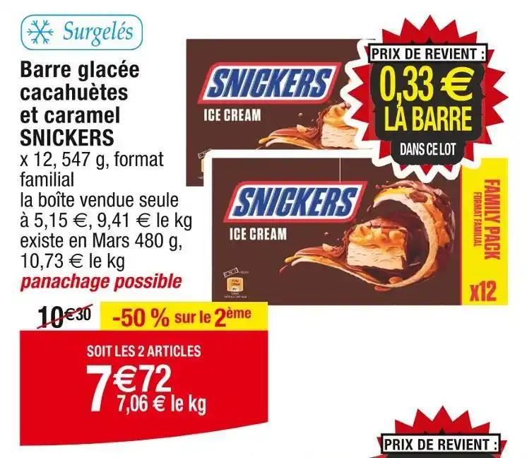 SNICKERS Barre glacée cacahuètes et caramel