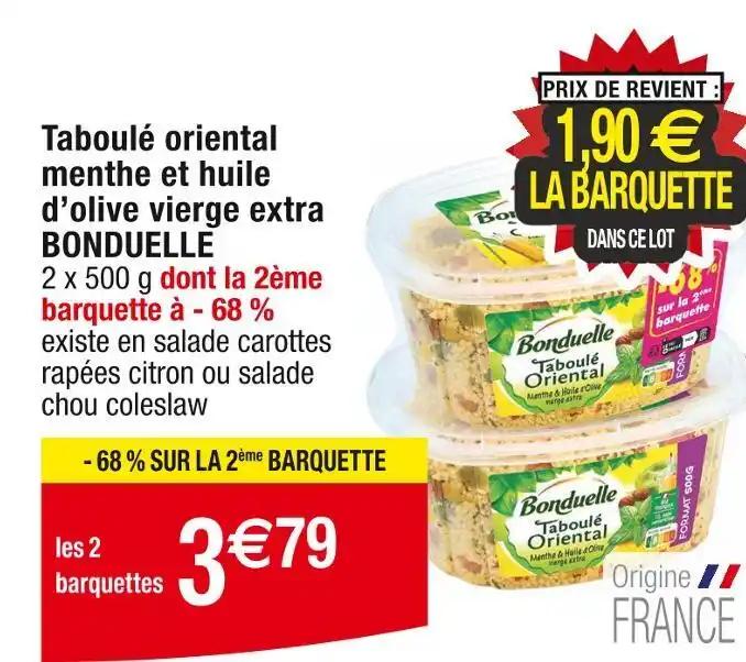 BONDUELLE Taboulé oriental menthe et huile d’olive vierge extra