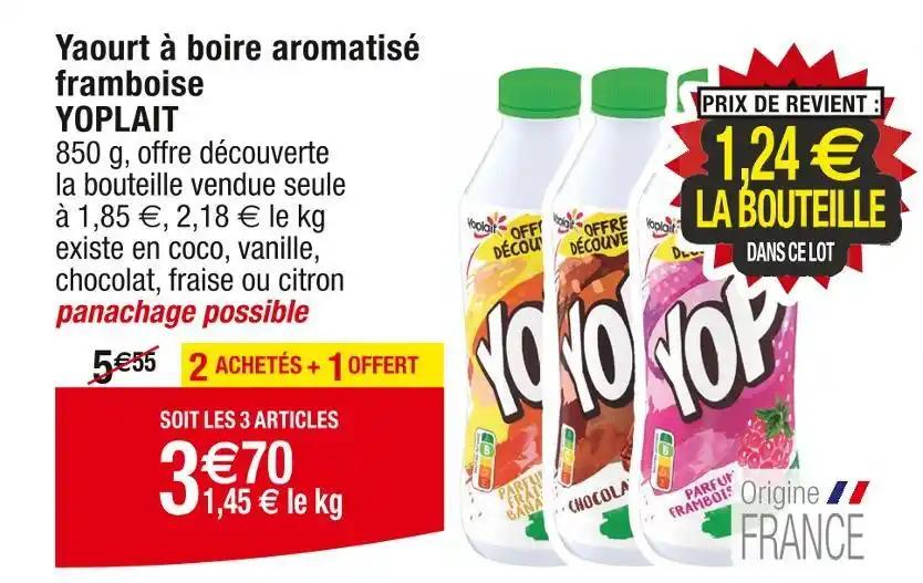 YOPLAIT Yaourt à boire aromatisé framboise