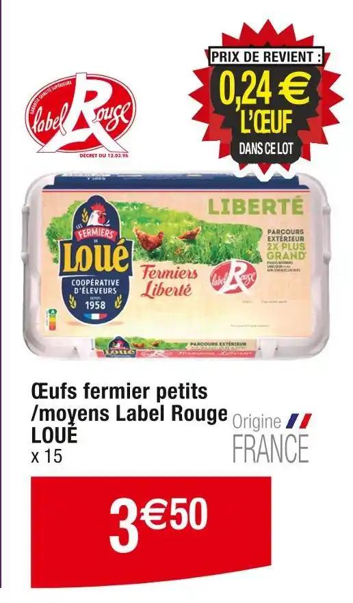 LOUÉ Œufs fermier petits /moyens Label Rouge
