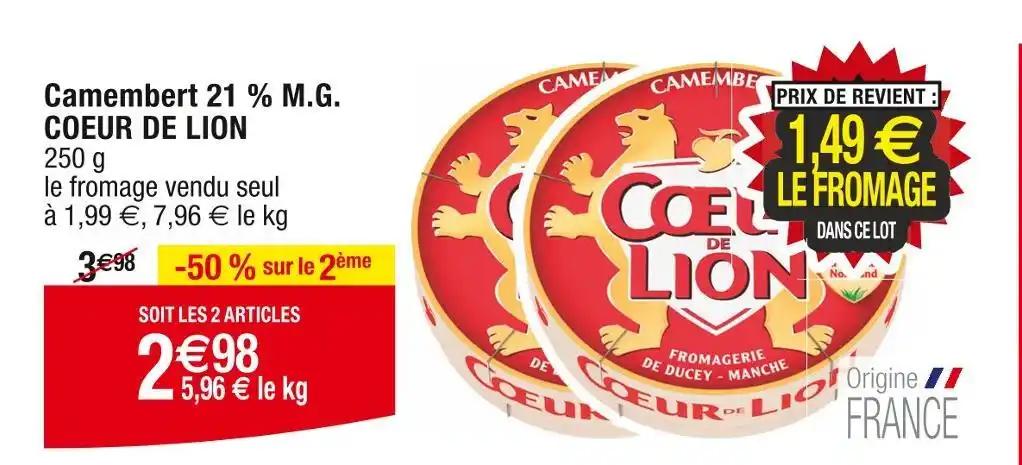 COEUR DE LION Camembert 21 % M.G