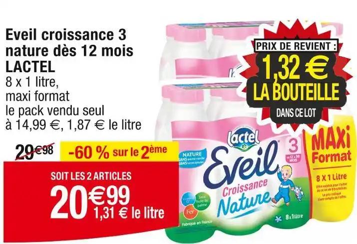 LACTEL Eveil croissance 3 nature dès 12 mois