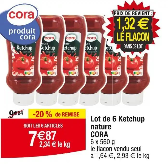 CORA Lot de 6 Ketchup nature