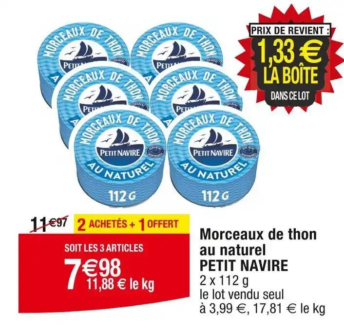PETIT NAVIRE Morceaux de thon au naturel