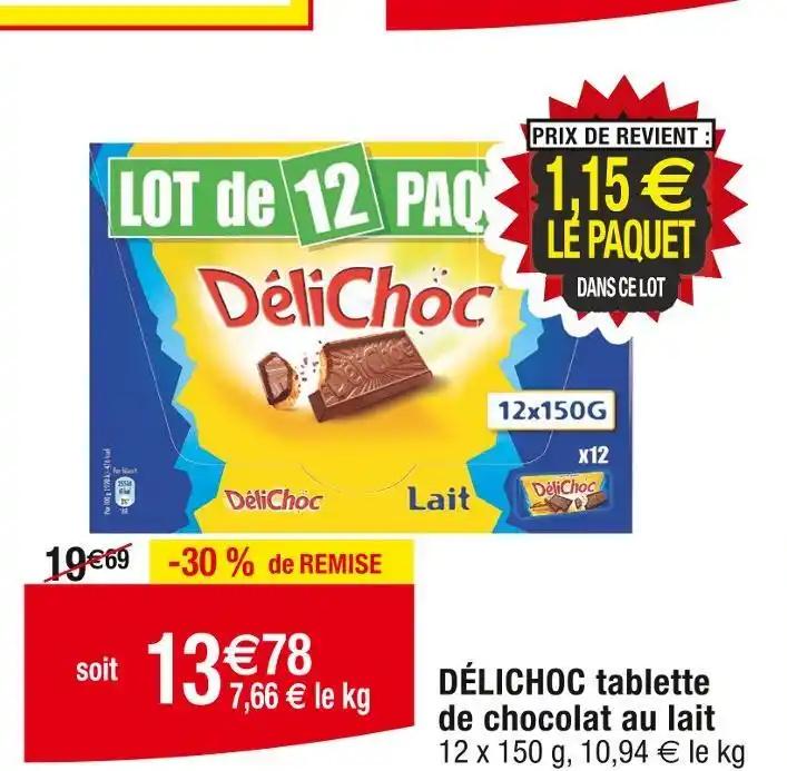 DÉLICHOC DÉLICHOC tablette de chocolat au lait