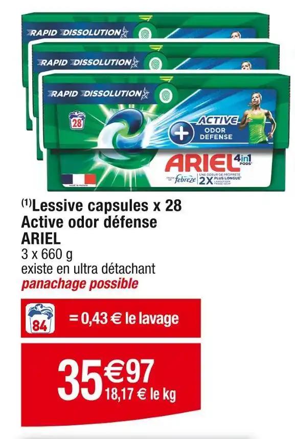 ARIEL (1)Lessive capsules x 28 Active odor défense
