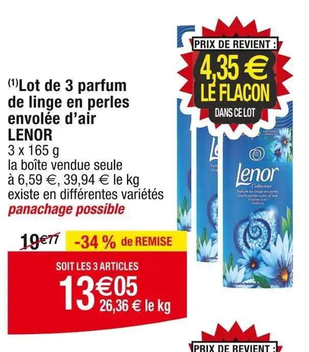 LENOR (1)Lot de 3 parfum de linge en perles envolée d’air
