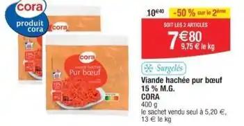Cora - viande hachée pur bœuf 15% m.g