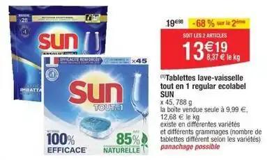 Sun - tablettes lave-vaisselle tout en 1 regular ecolabel