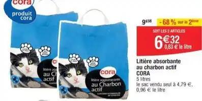Cora - litière absorbante au charbon actif