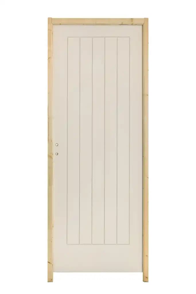 Bloc-porte Cottage 6 lignes blanc H.204 x l.73 cm, poussant droit