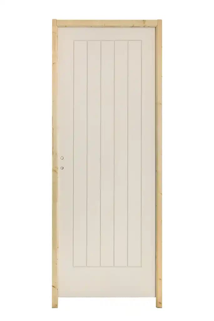 Bloc-porte Cottage 6 lignes blanc H.204 x l.83 cm, poussant droit
