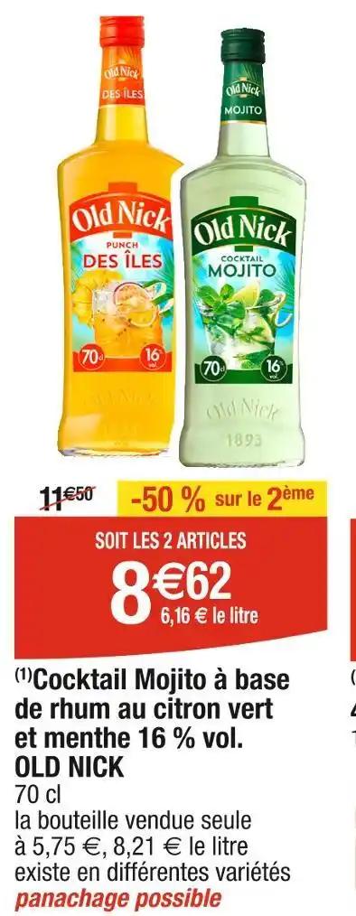 OLD NICK Cocktail Mojito à base de rhum au citron vert et menthe 16 % vol