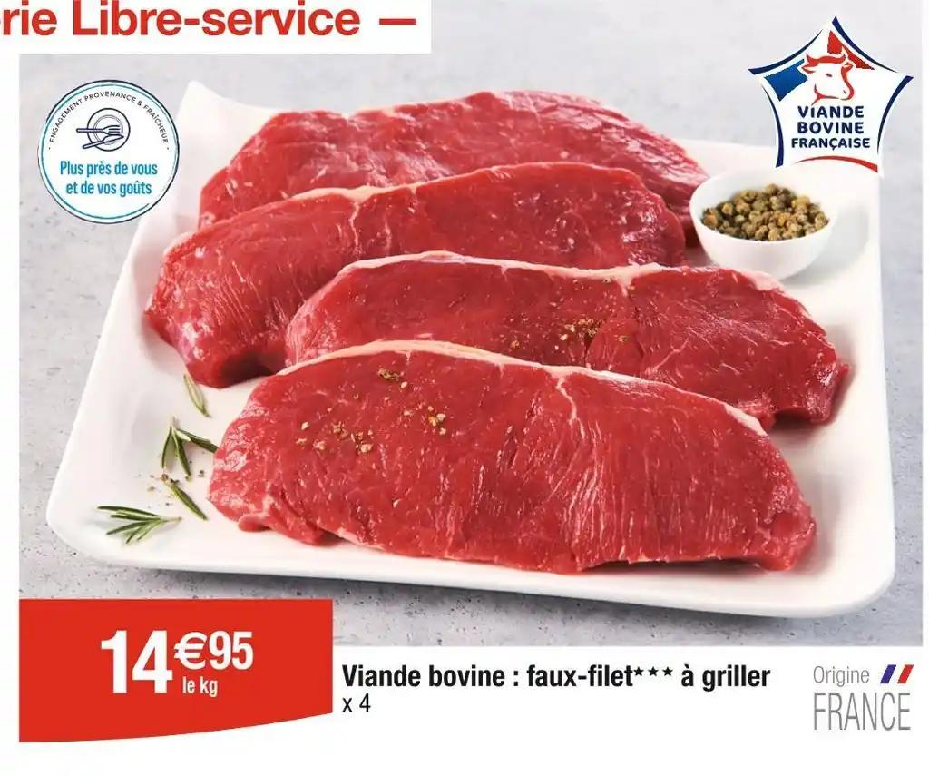 Viande bovine : faux-filet à griller