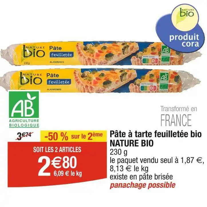 NATURE BIO Pâte à tarte feuilletée bio