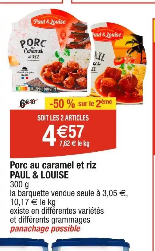 PAUL & LOUISE Porc au caramel et riz