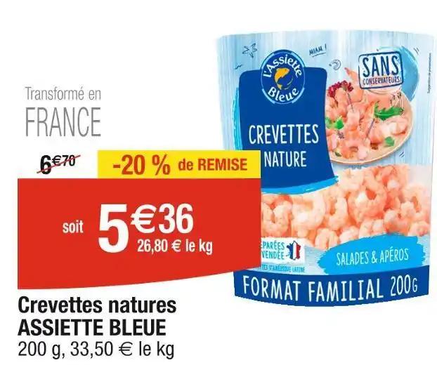 ASSIETTE BLEUE Crevettes natures