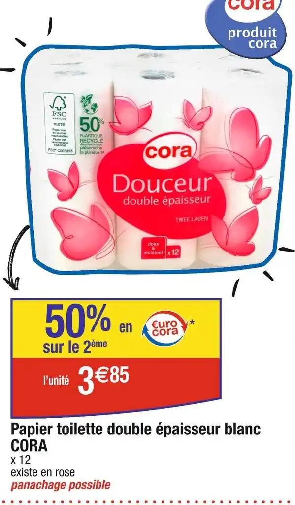 CORA Papier toilette double épaisseur blanc