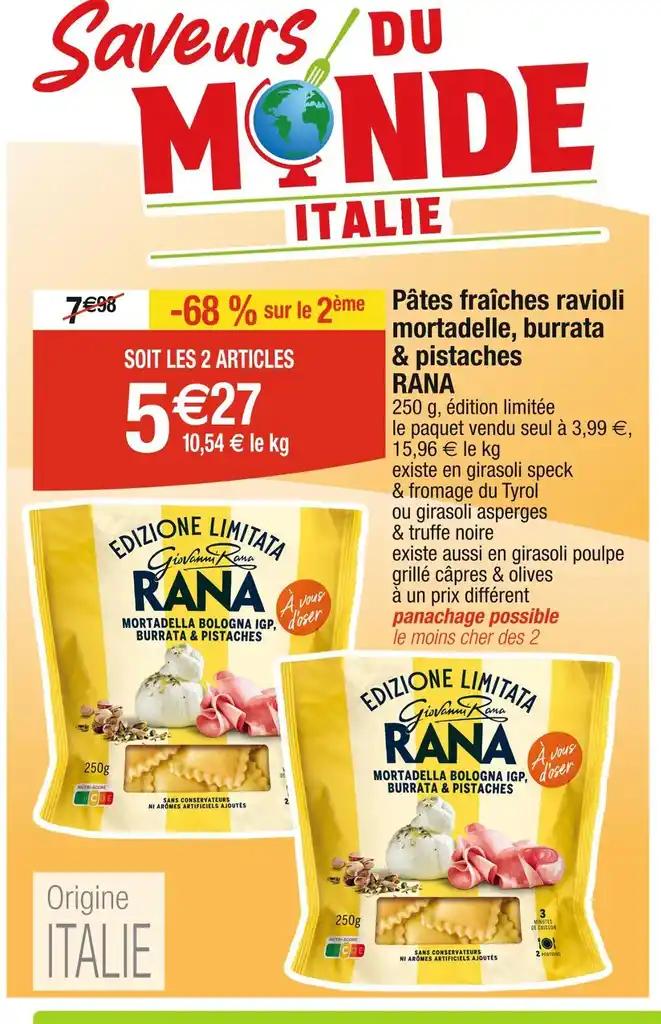 RANA Pâtes fraîches ravioli mortadelle, burrata & pistaches