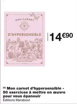 Mon carnet d'hypersensible 50 exercices à mettre en œuvre pour vous épanouir