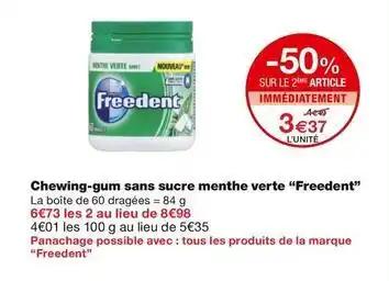 Freedent - chewing-gums sans sucre menthe verte