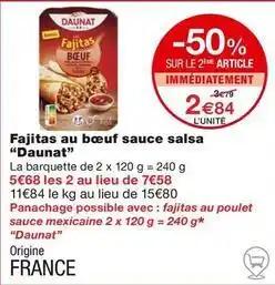 Daunat - fajitas au bœuf sauce salsa