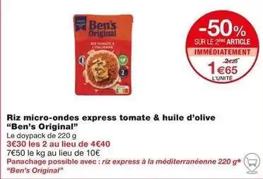 Riz micro-ondes express tomate & huile d'olive ben's original