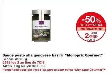 Sauce pesto alla genovese basilic monoprix gourmet