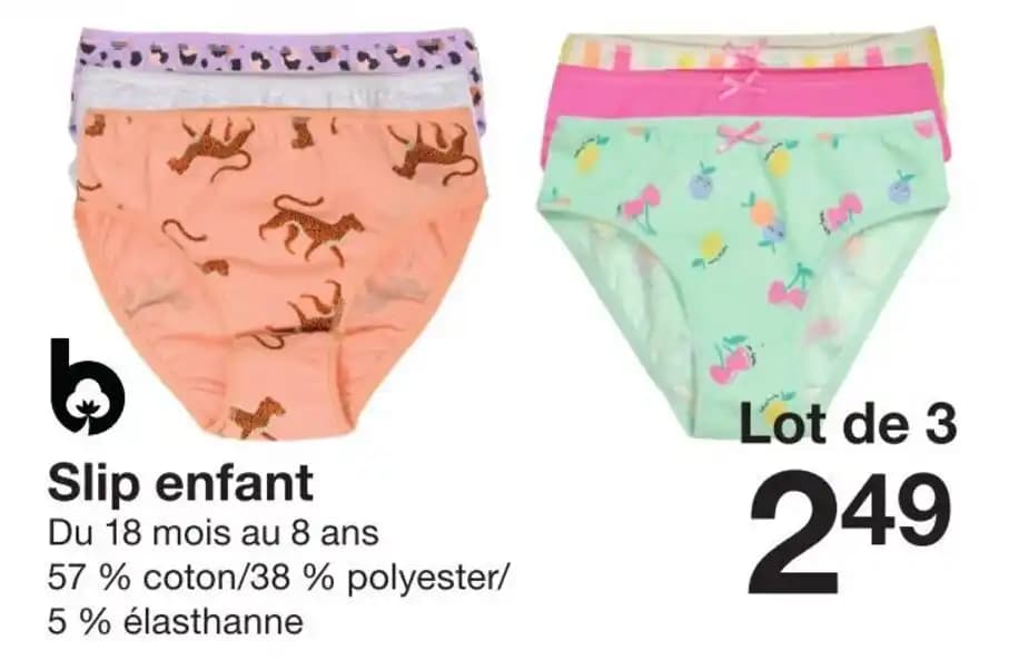 Slip enfant Du 18 mois au 8 ans