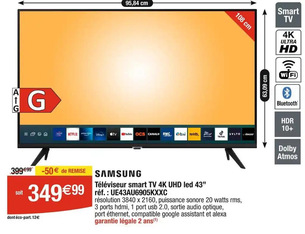 SAMSUNG Téléviseur smart TV 4K UHD led 43’’