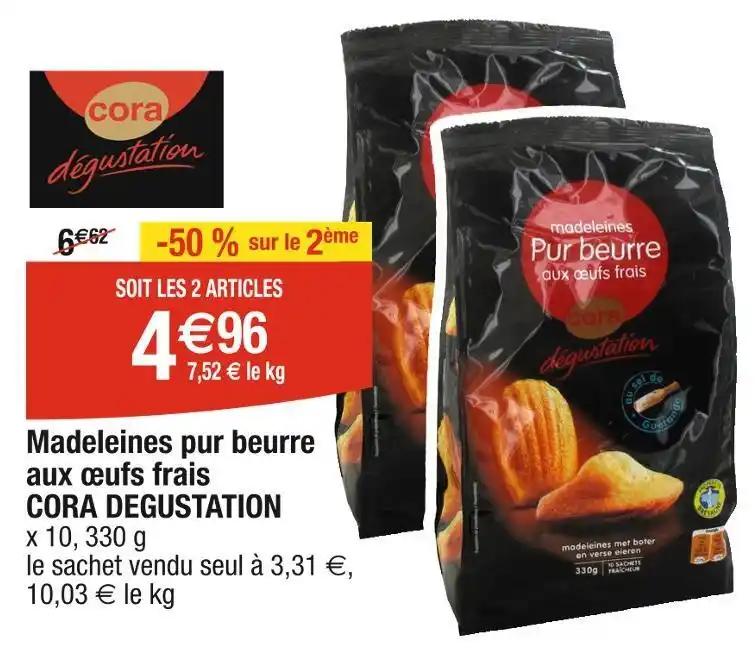 CORA DEGUSTATION Madeleines pur beurre aux œufs frais