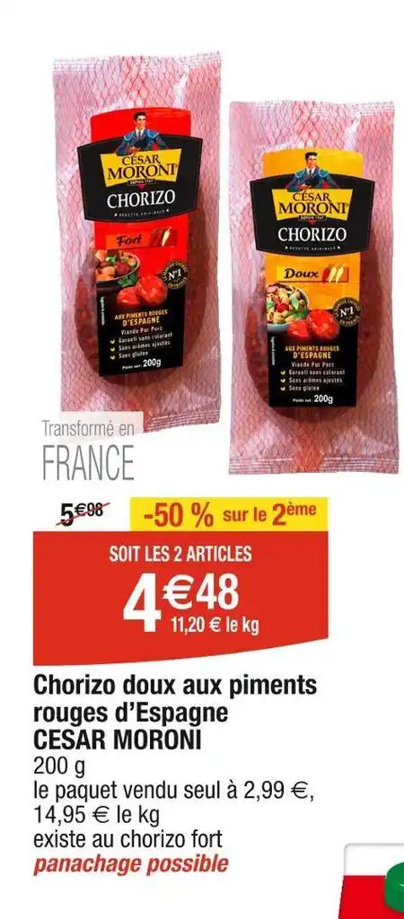 CESAR MORONI Chorizo doux aux piments rouges d’Espagne